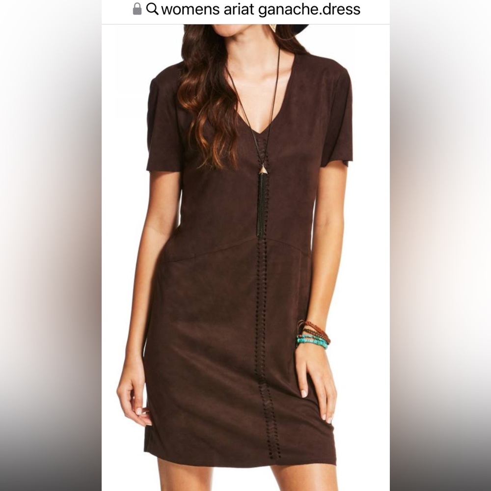 Ariat faux suede brown dress. NWT